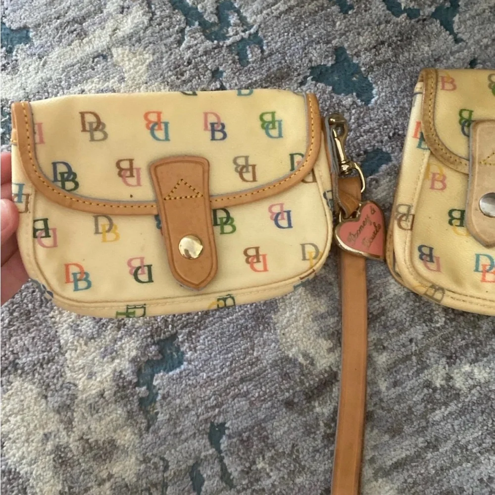 Dooney & Bourke Kids Beige Multi Logo Wristlet Pouches